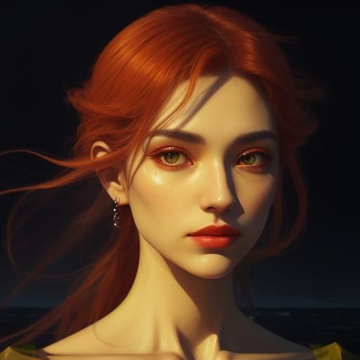 Mystical Figure by Dreamlike Lake: Surreal Oil Painting