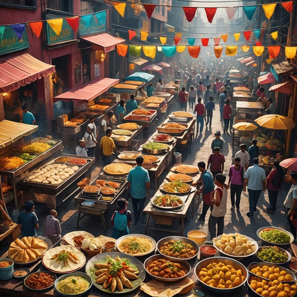 Vibrant Street Food Market in Unreal Engine 5