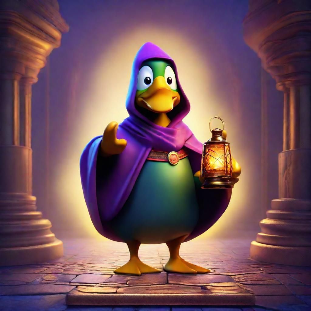 Duck Hermit Tarot Card in 3D Digital Art