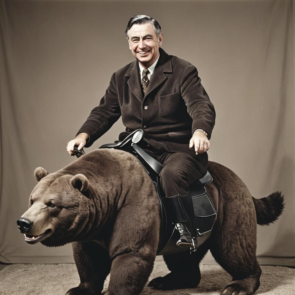 Batman Grizzly Ride: Humorous AI-Generated Image