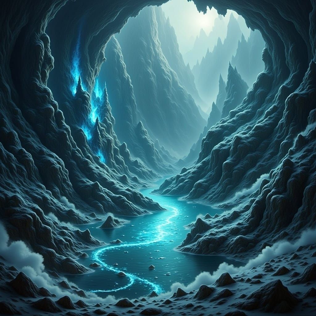 Ominous Fantasy Map of Gemstone Land in 3D