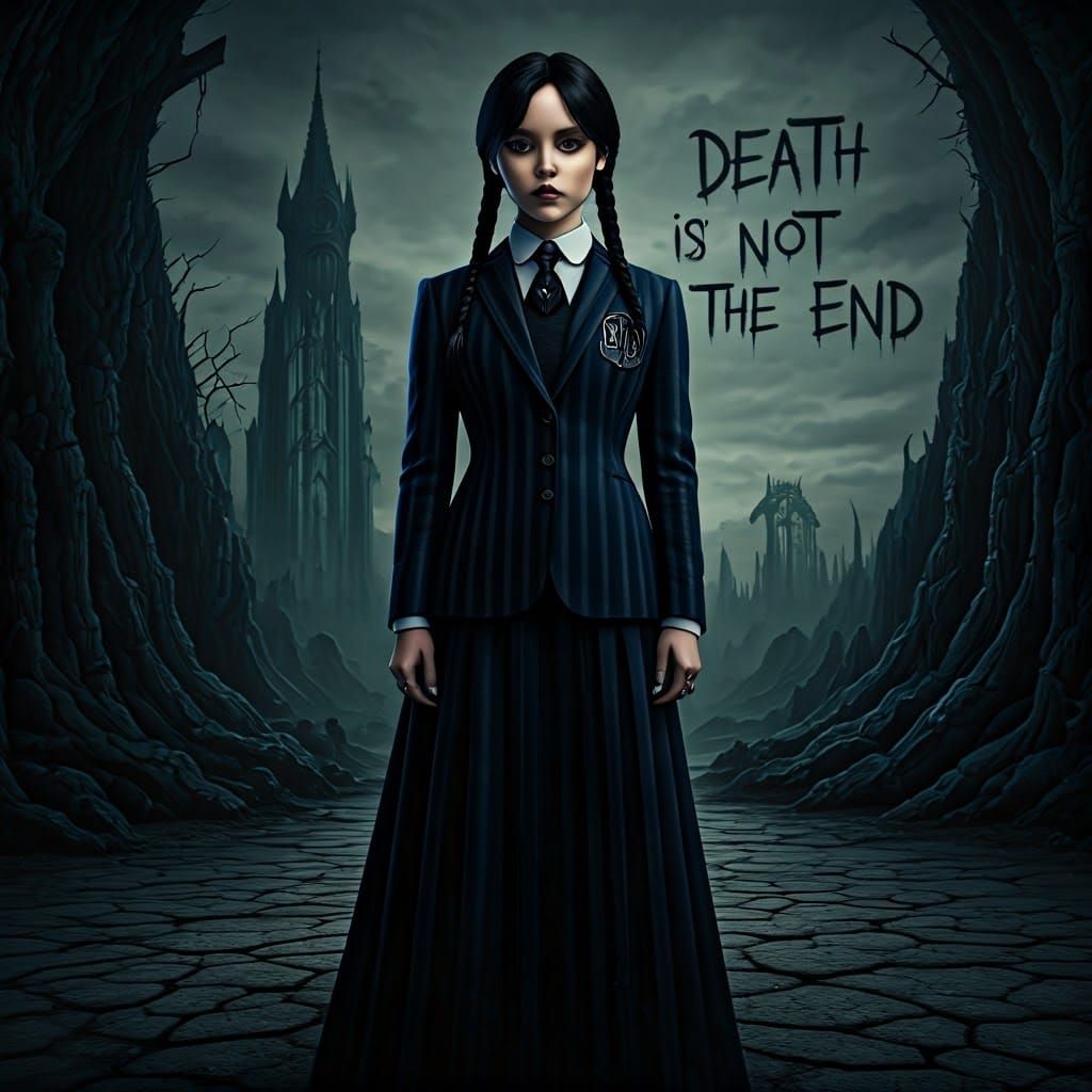 Wednesday Addams in Dystopian Hellscape