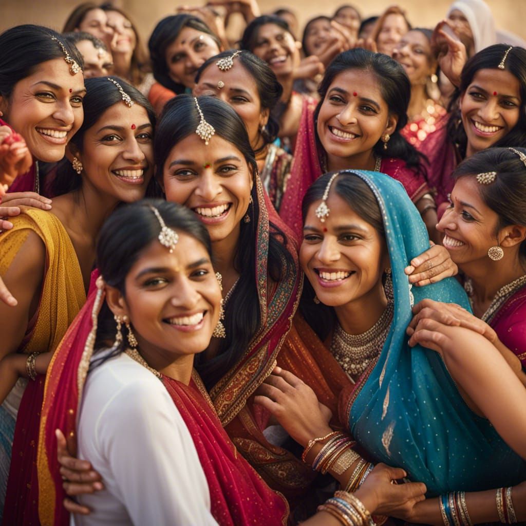 Bollywood Style: Smiling Indian Women Dancing
