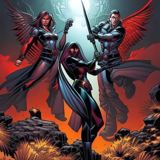 X-Men Comic Book Art by Brooks and Mumford