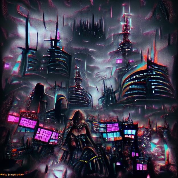 Cyberpunk Cityscape at Night