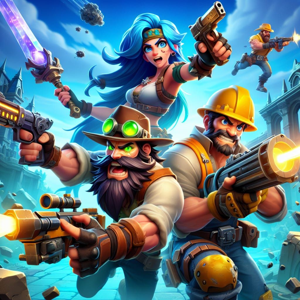 Intense Battle Royale Action Scene