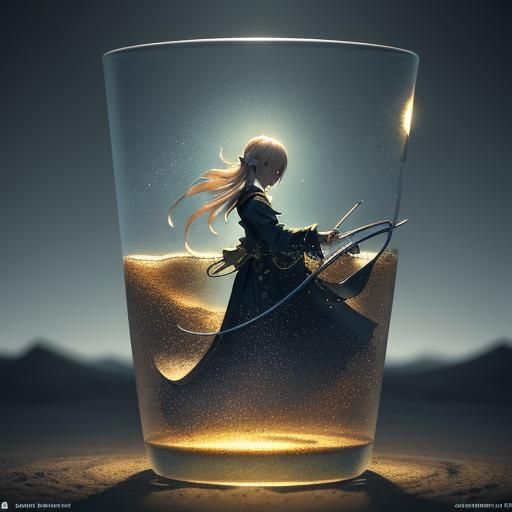 Anime Style Sandglass in 3D