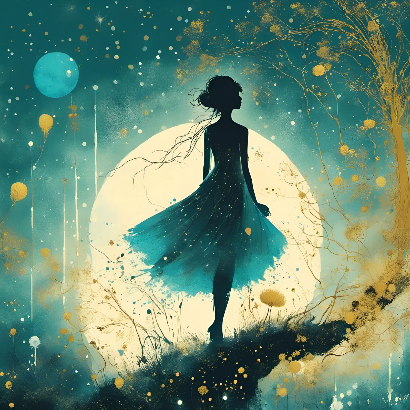 Pixie Fairy Dances on Moonlit Oasis
