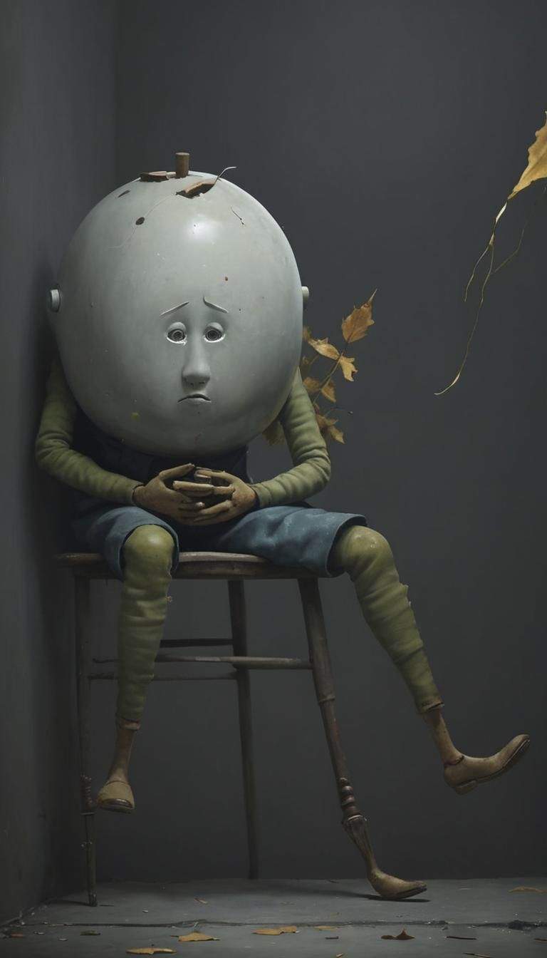 Old Broken Doll in Surreal Photorealism