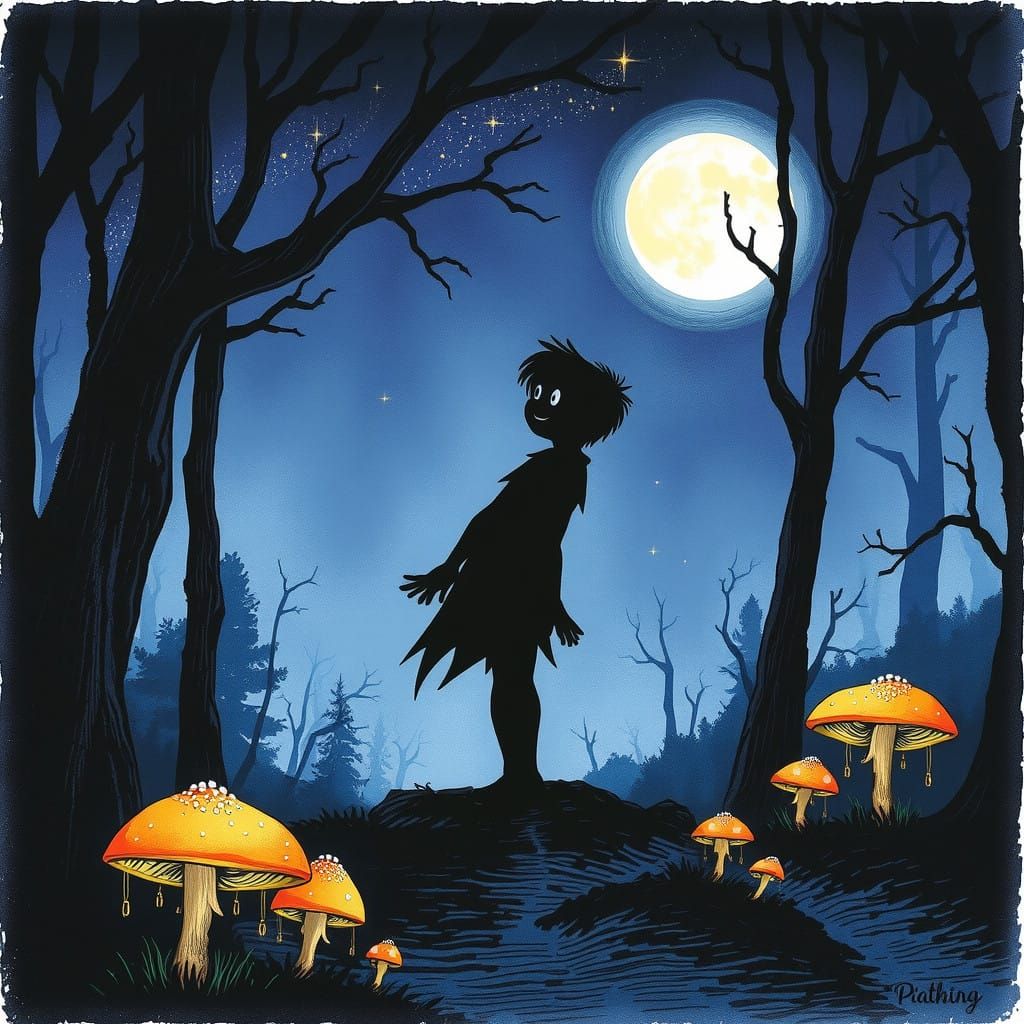 Enchanted Shadow in Moonlit Neverland