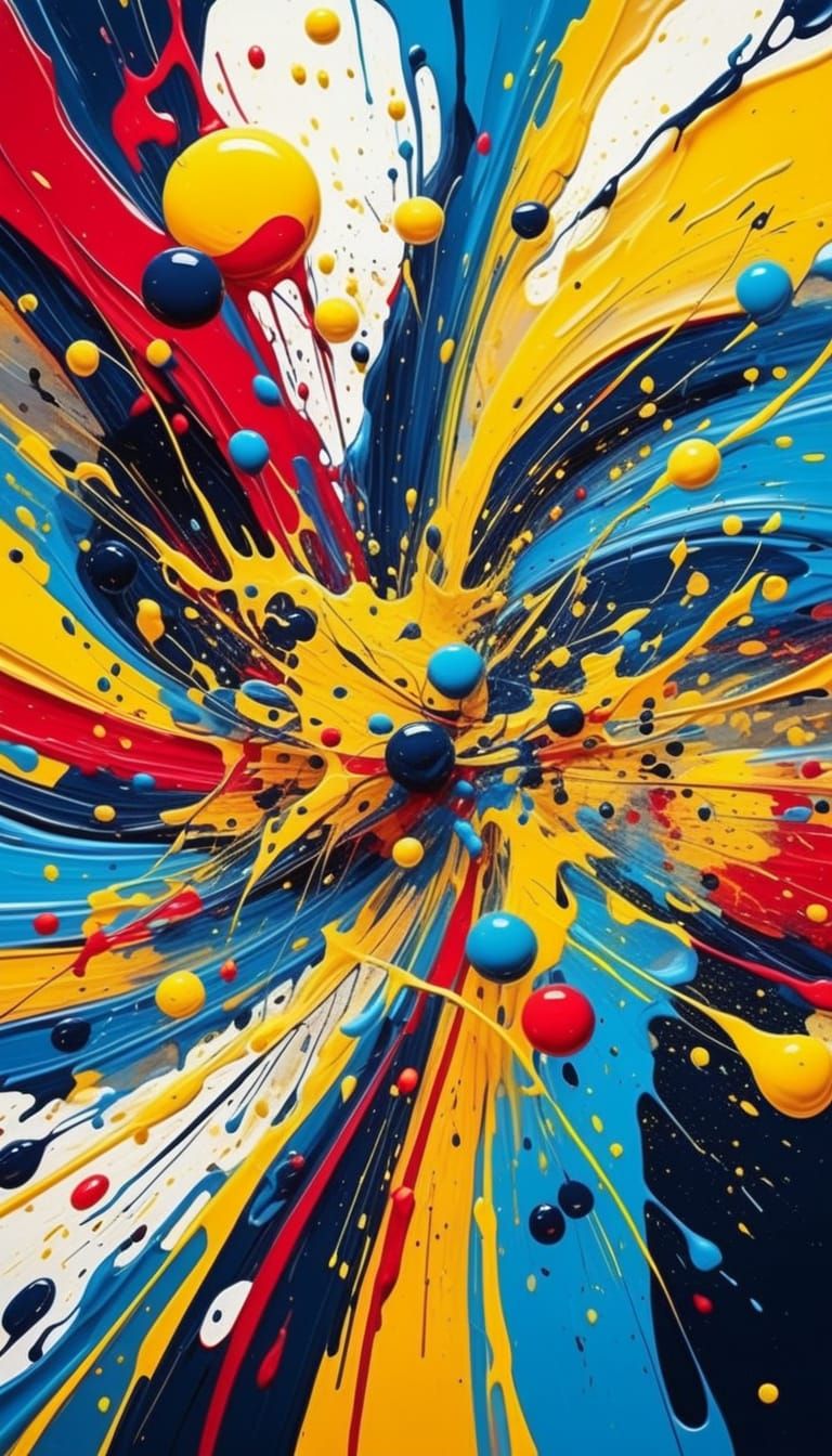 Abstract Expressionism Close-Up: Chaotic Symphony