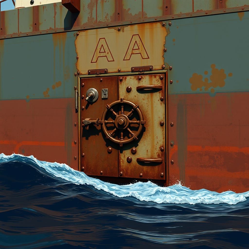 Rusty Freighter Door in Syd Mead Style