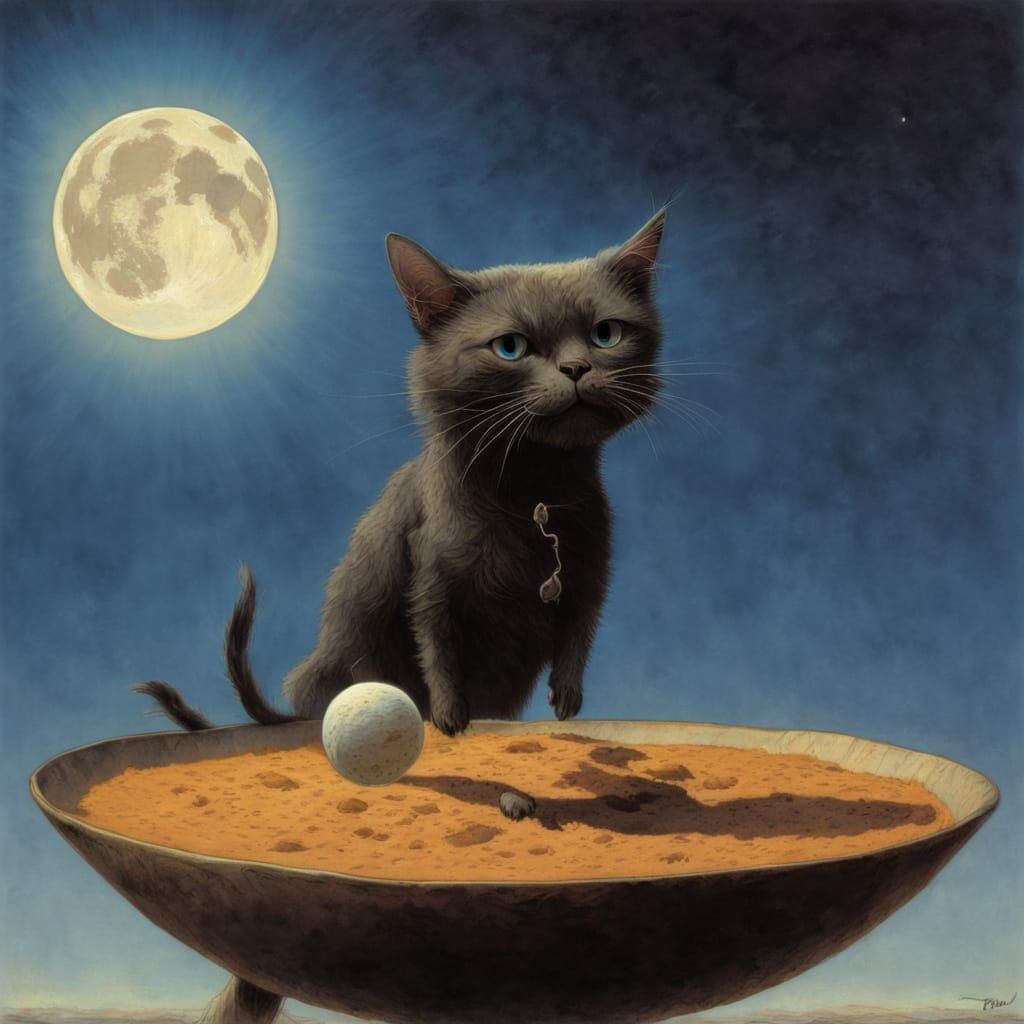 Whimsical Surrealist Scene Depicting a Fantastical Fable