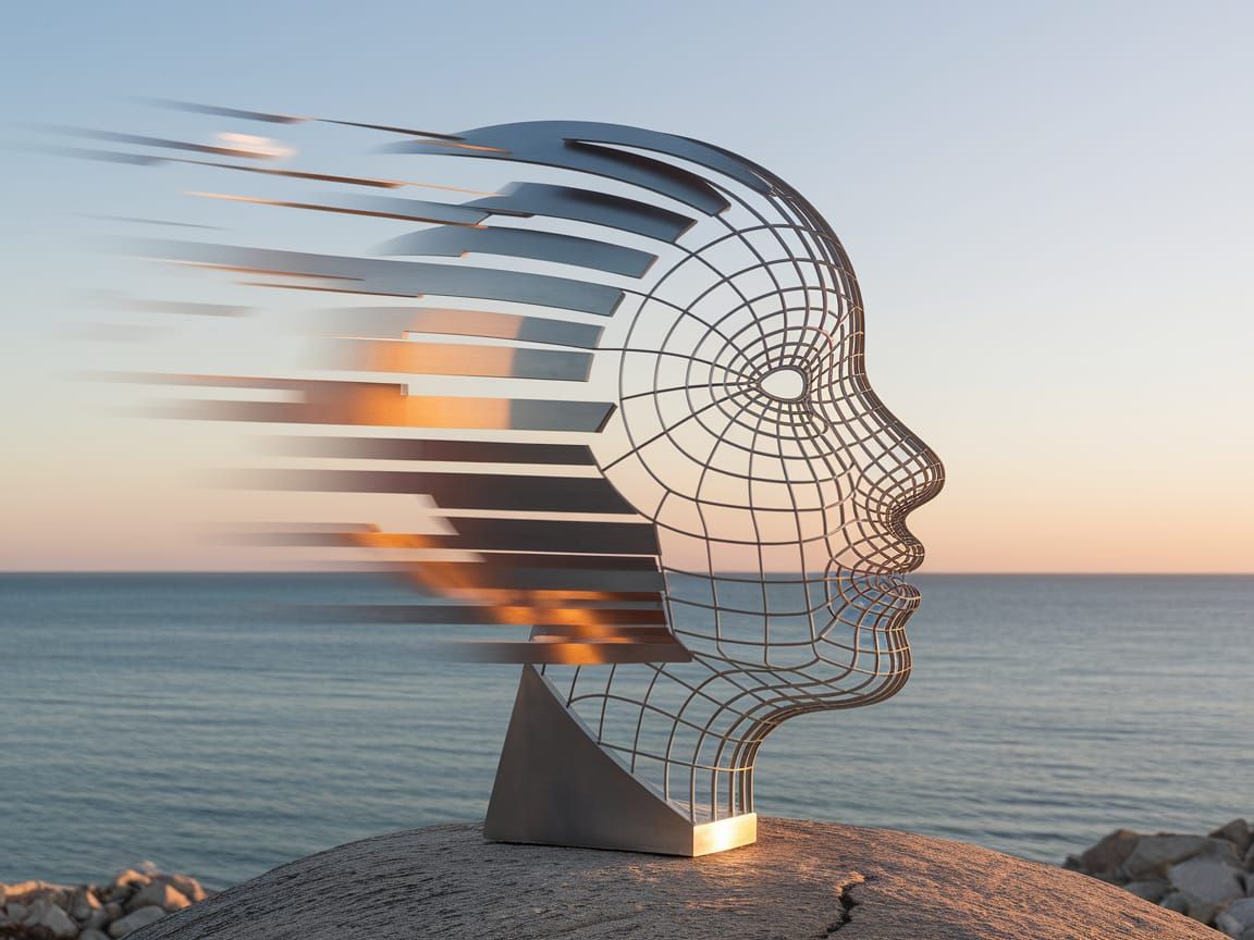 Ethereal Metal Form in Soft Light