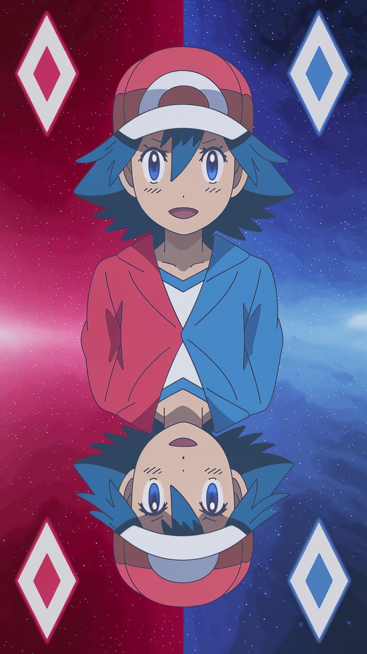 Pokémon Two of Diamonds in Synchromism Style