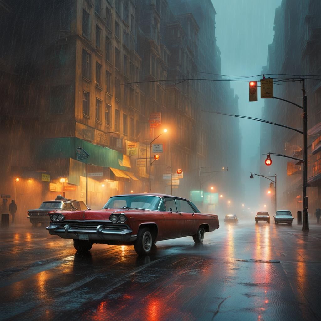 Dreamlike Urban Landscape with Vivid Colors