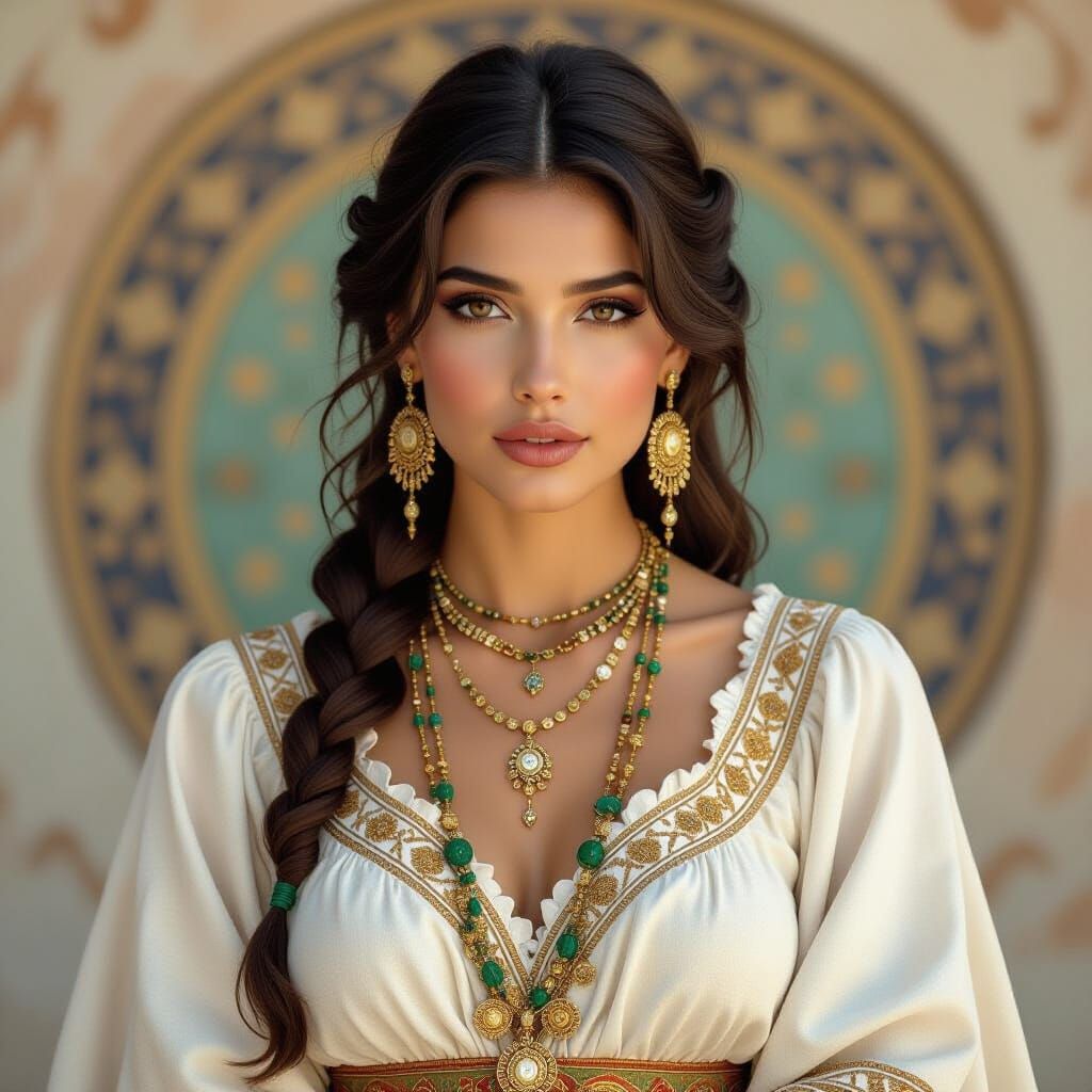 Iberian Beauty in Art Nouveau Style