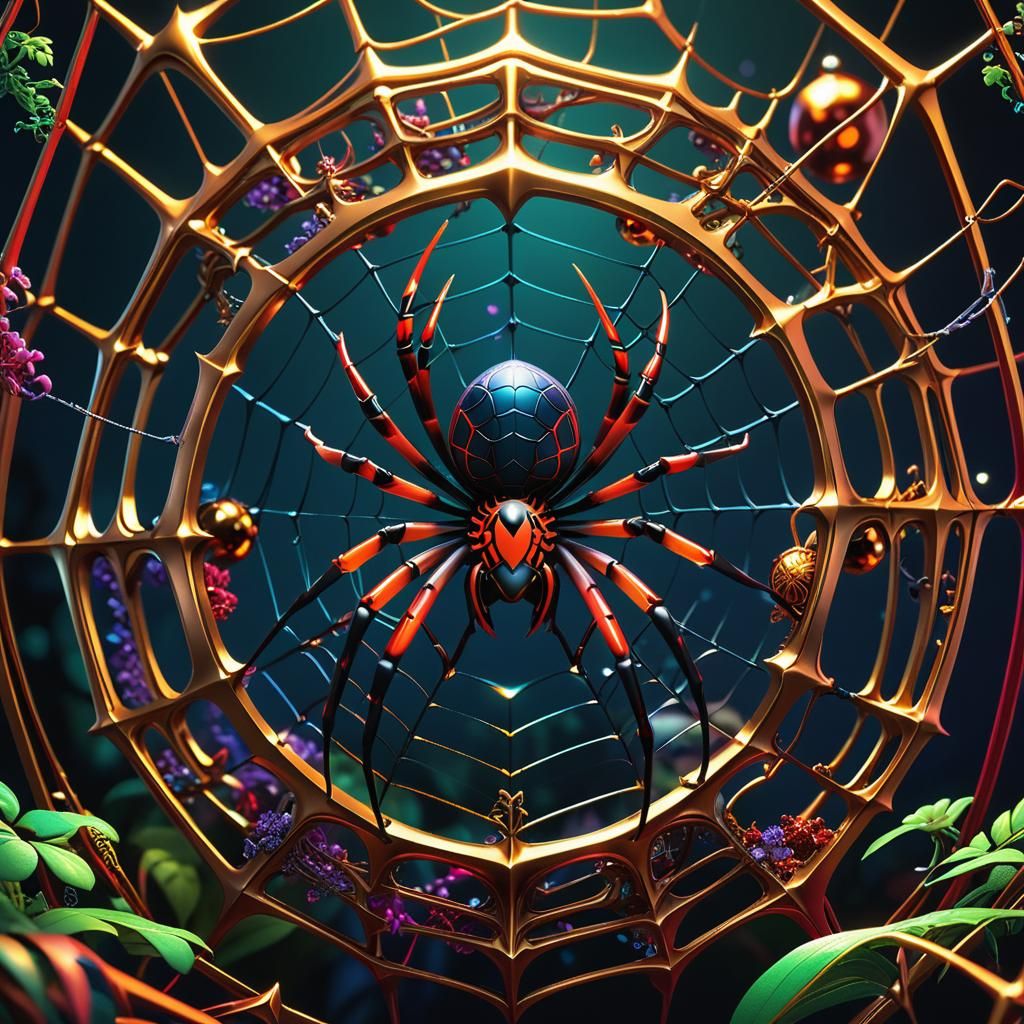 Fantastical Spider Concept Art in Vibrant Colors