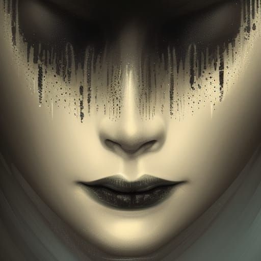 Psychedelic Waterfalls with Filigree Details, Acrylic Painti...