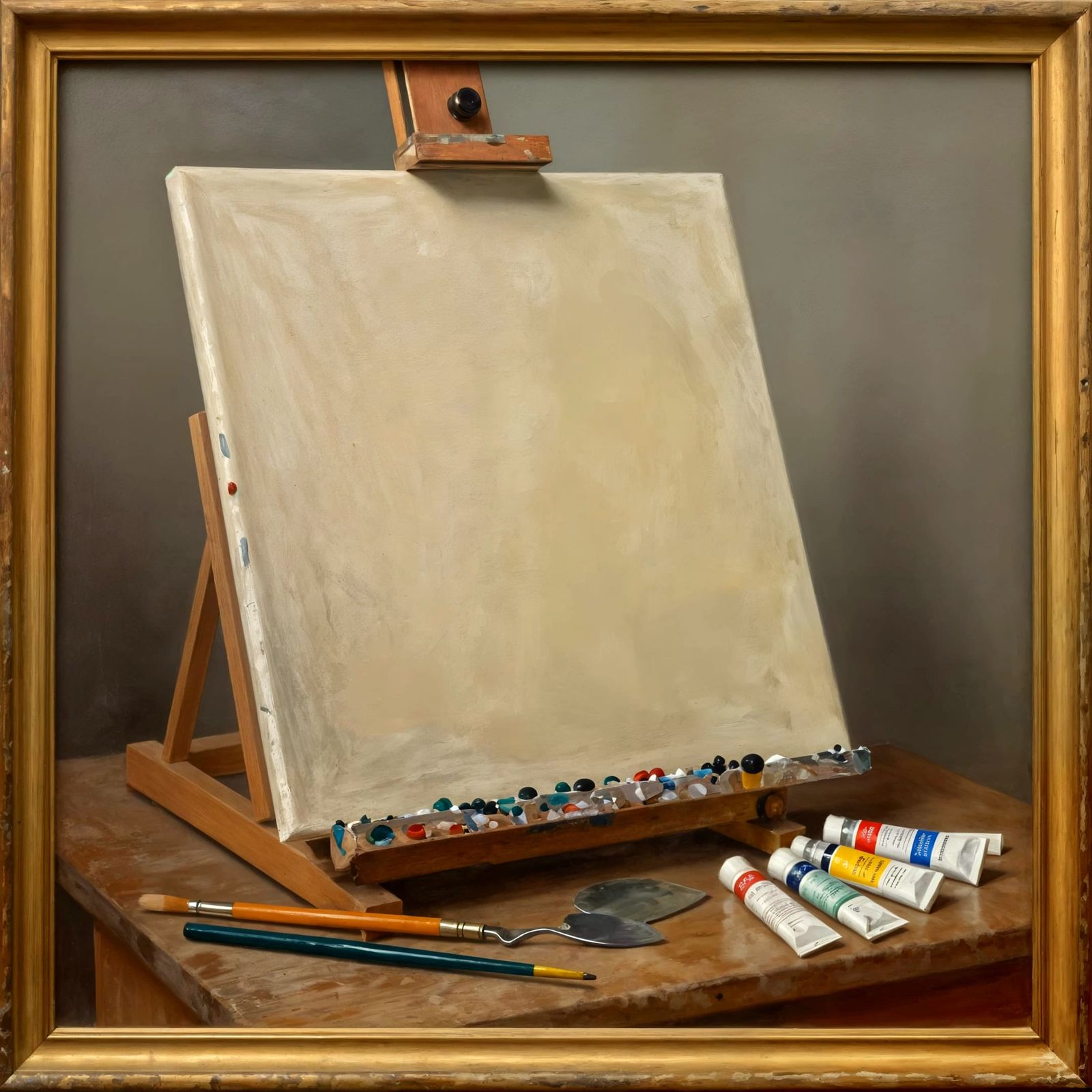 AI Art: Empty Canvas and Painting Tools