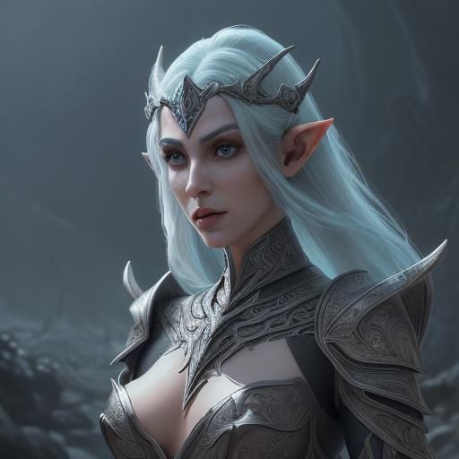 Mystical Altmer High Elf in Coral Armor