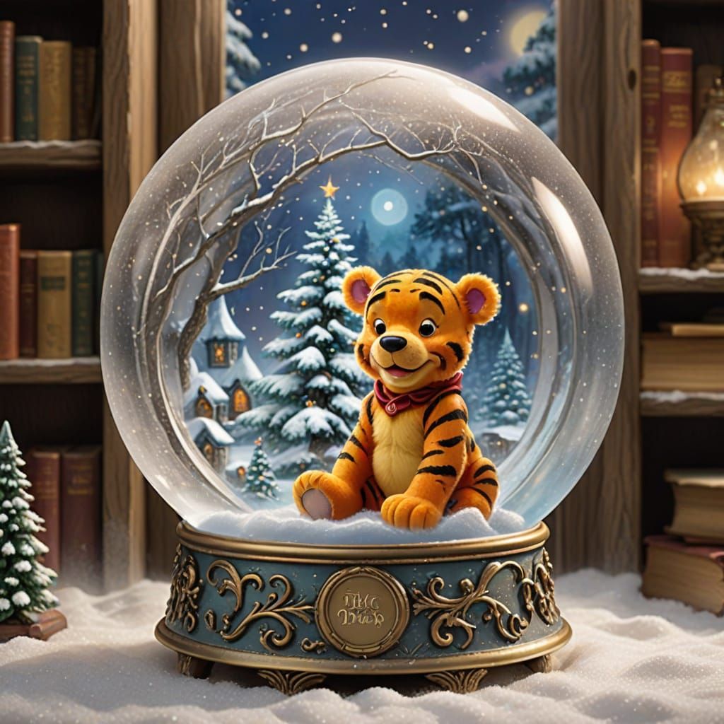 Tigger in Magical Snow Globe in Wizard's Lair