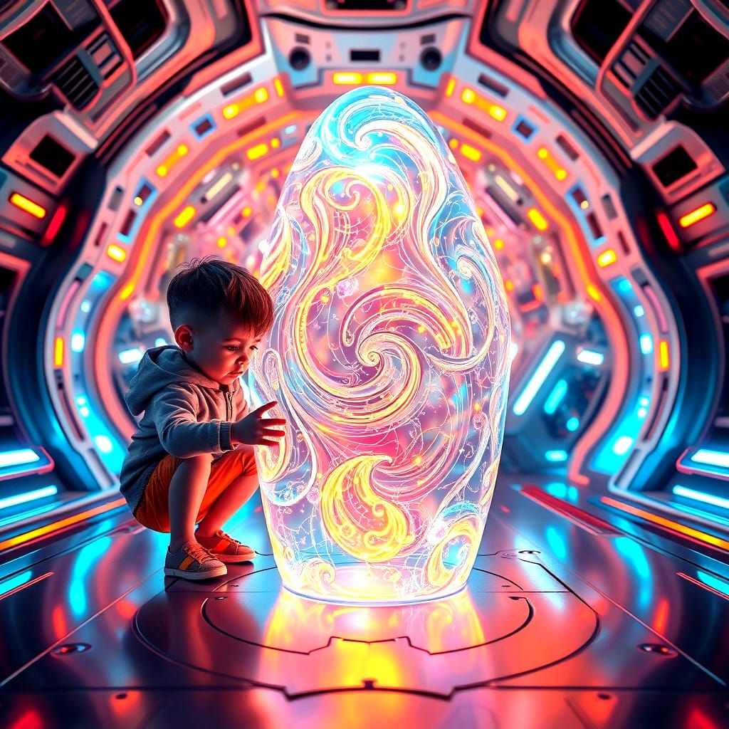 Surreal Future Toy in Epic Space