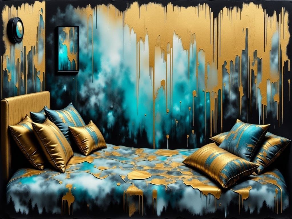 Dreamscapes in Watercolour: A Distressed Bedroom Scene