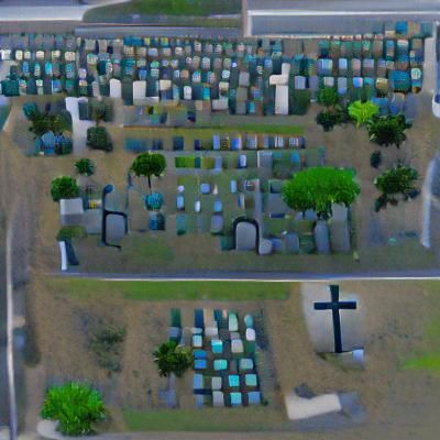 Gloomy Cemetery Scene