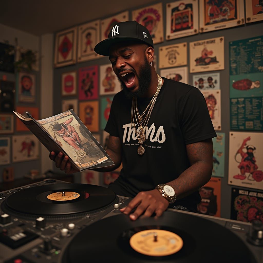 Rapper Reacts to Album in Pop Art Studio