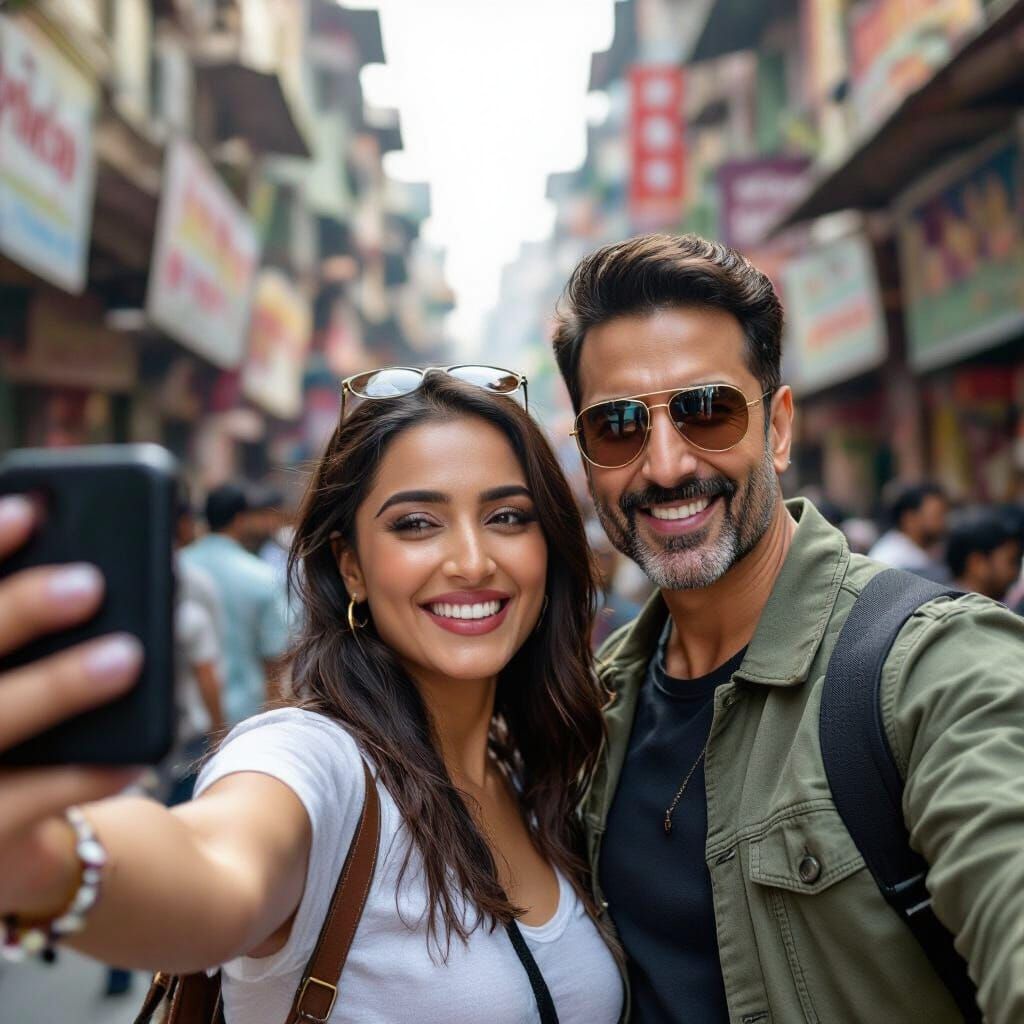 Woman's Selfie with Bollywood Star in Mumbai