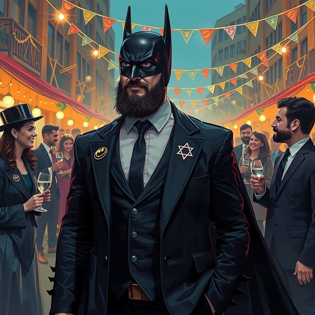 Orthodox Jewish Batman Captivates at Joyous Barmitzvah Celeb...