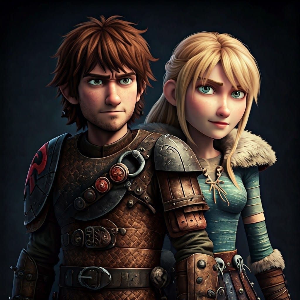 Hiccup and Astrid: Detailed Matte Painting
