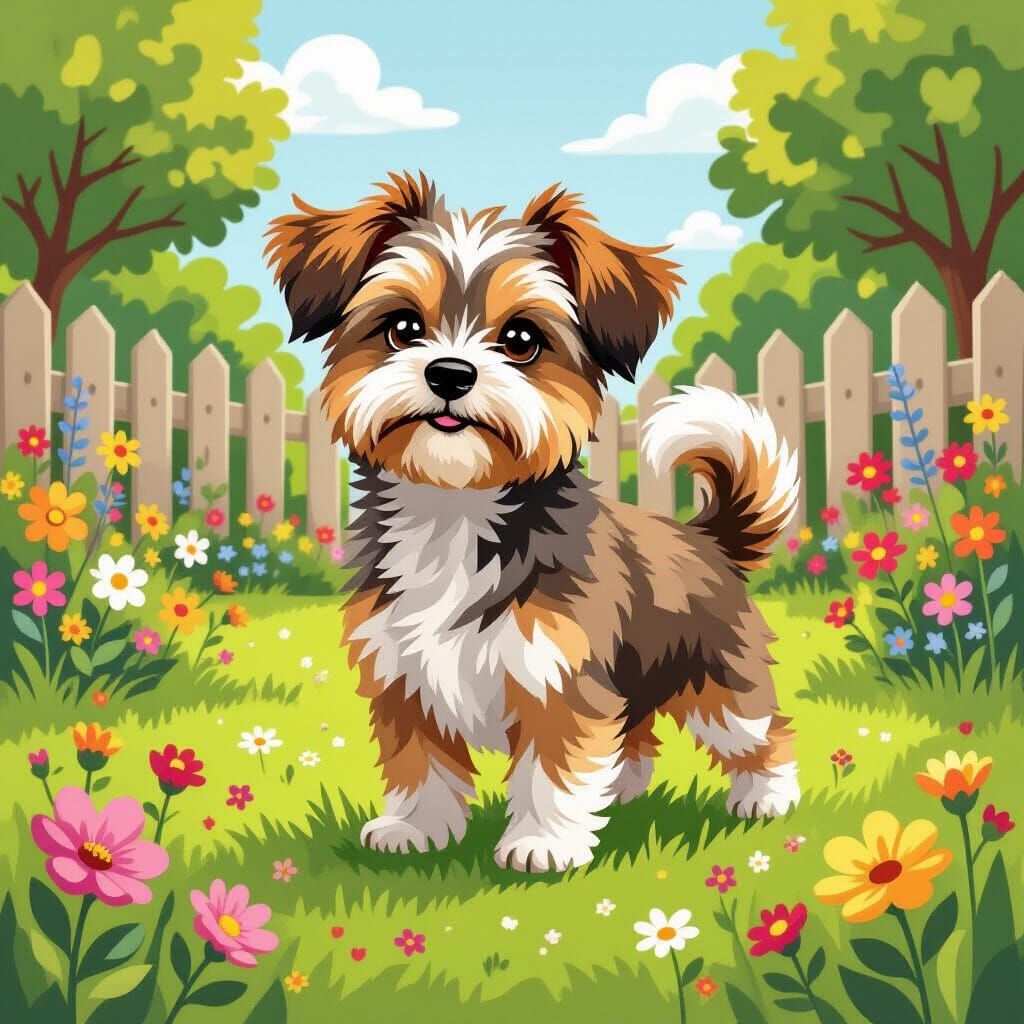 Pluto the Dog in Whimsical Beatrix Potter Style