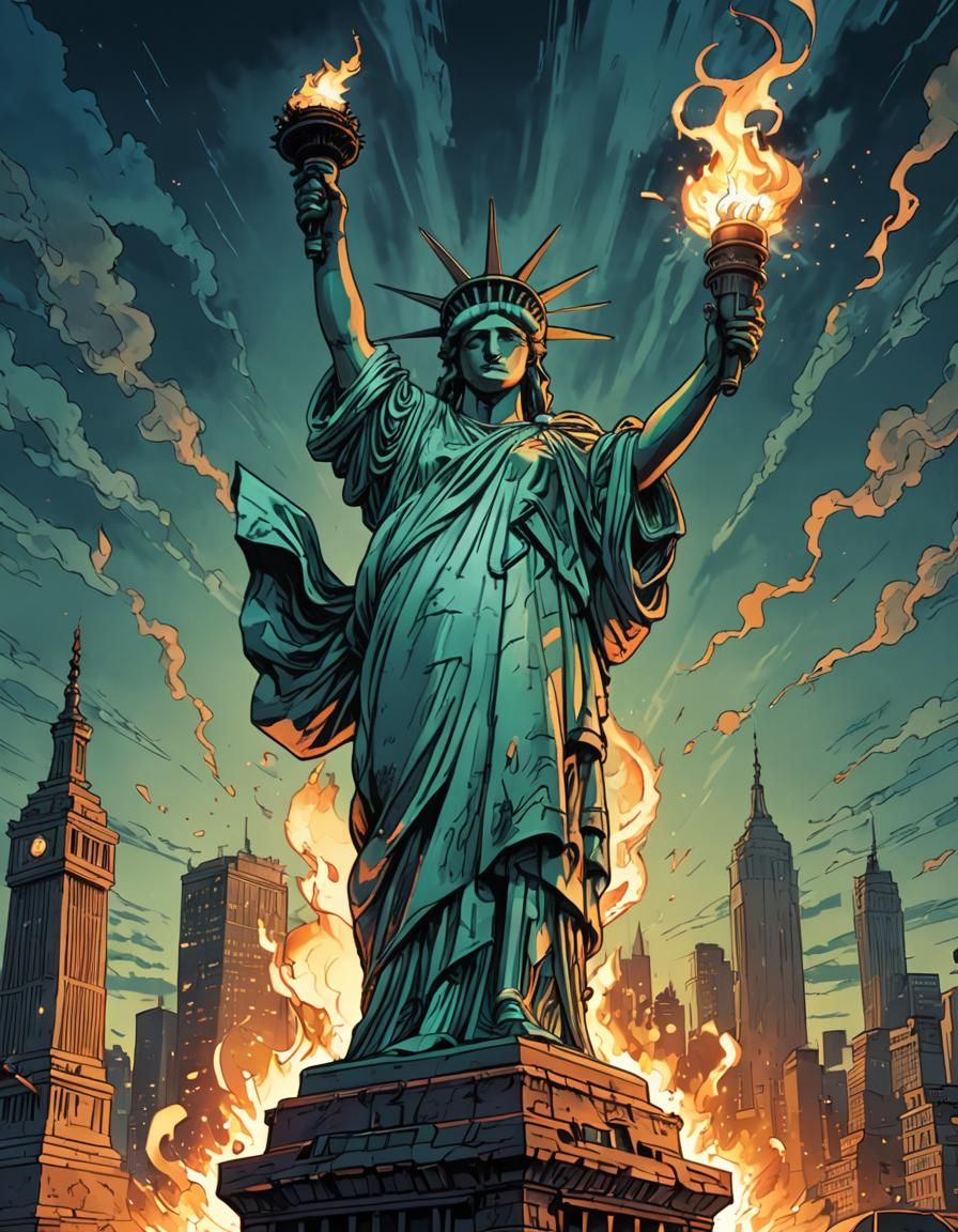 Statue of Liberty Comic Book Art