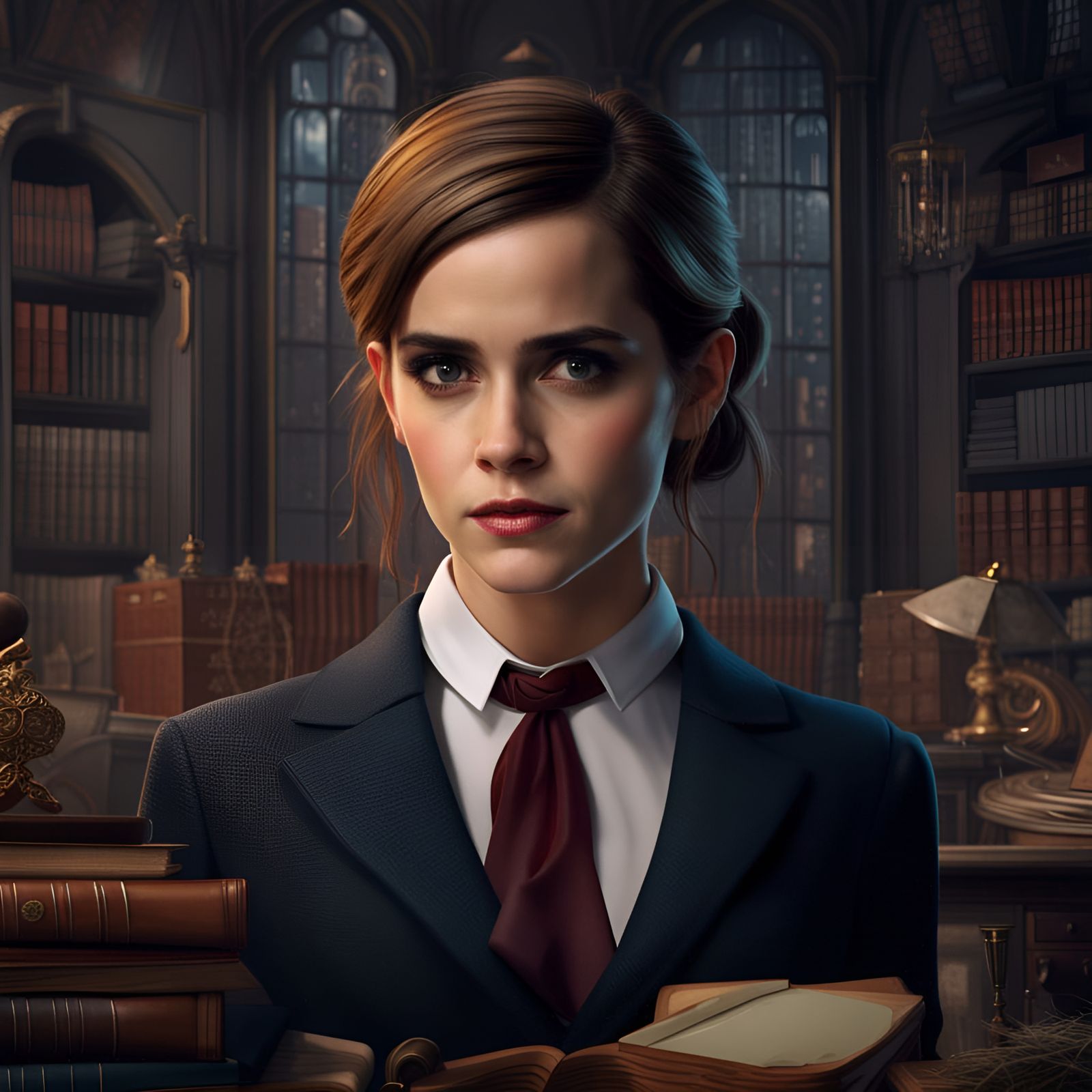 Emma Watson as Secretary: Fantasy Concept Art