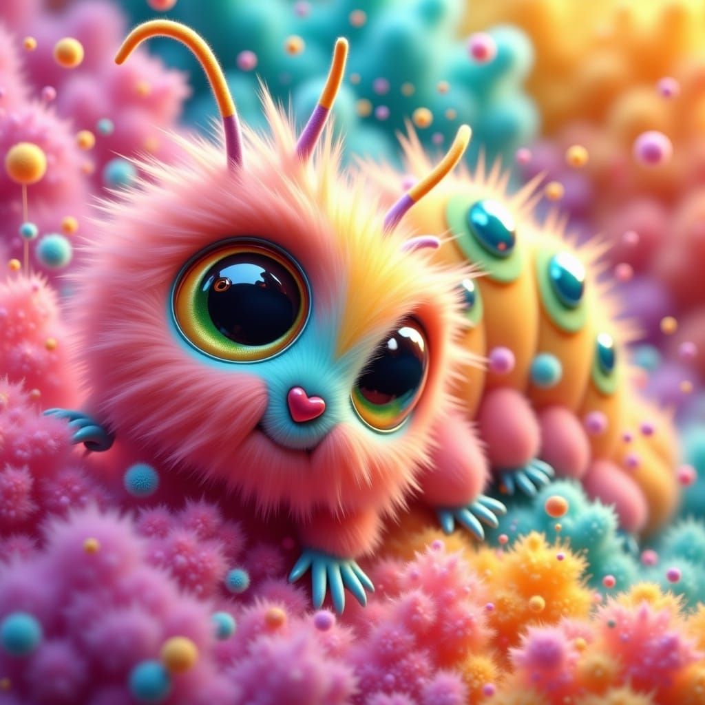 Cute fluffy caterpillar