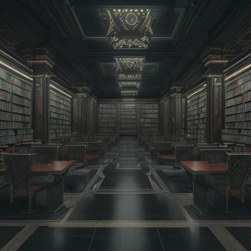 Russian State Library in Neon Ambiance