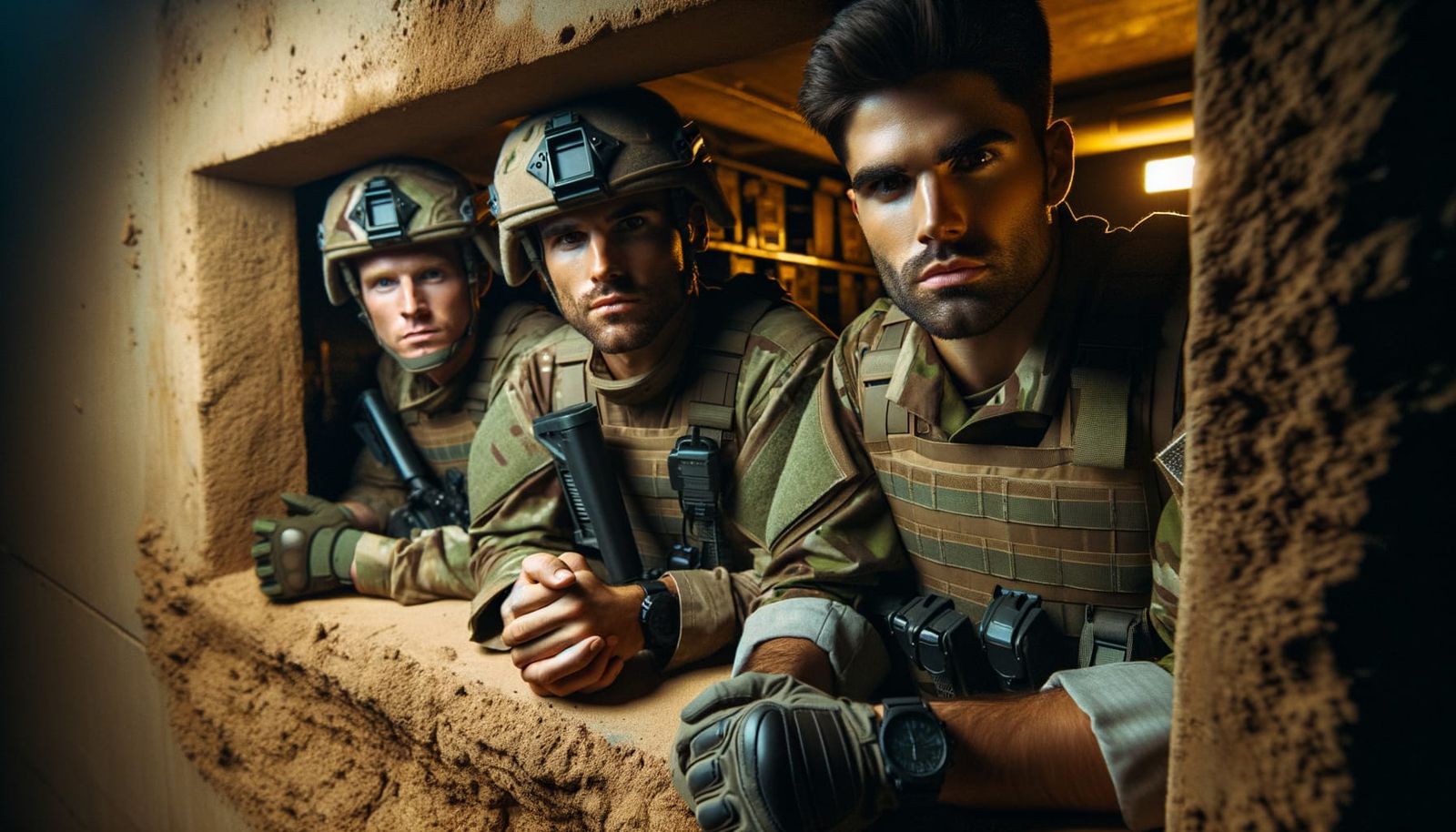 Vigilant Trio: Soldiers on Night Watch