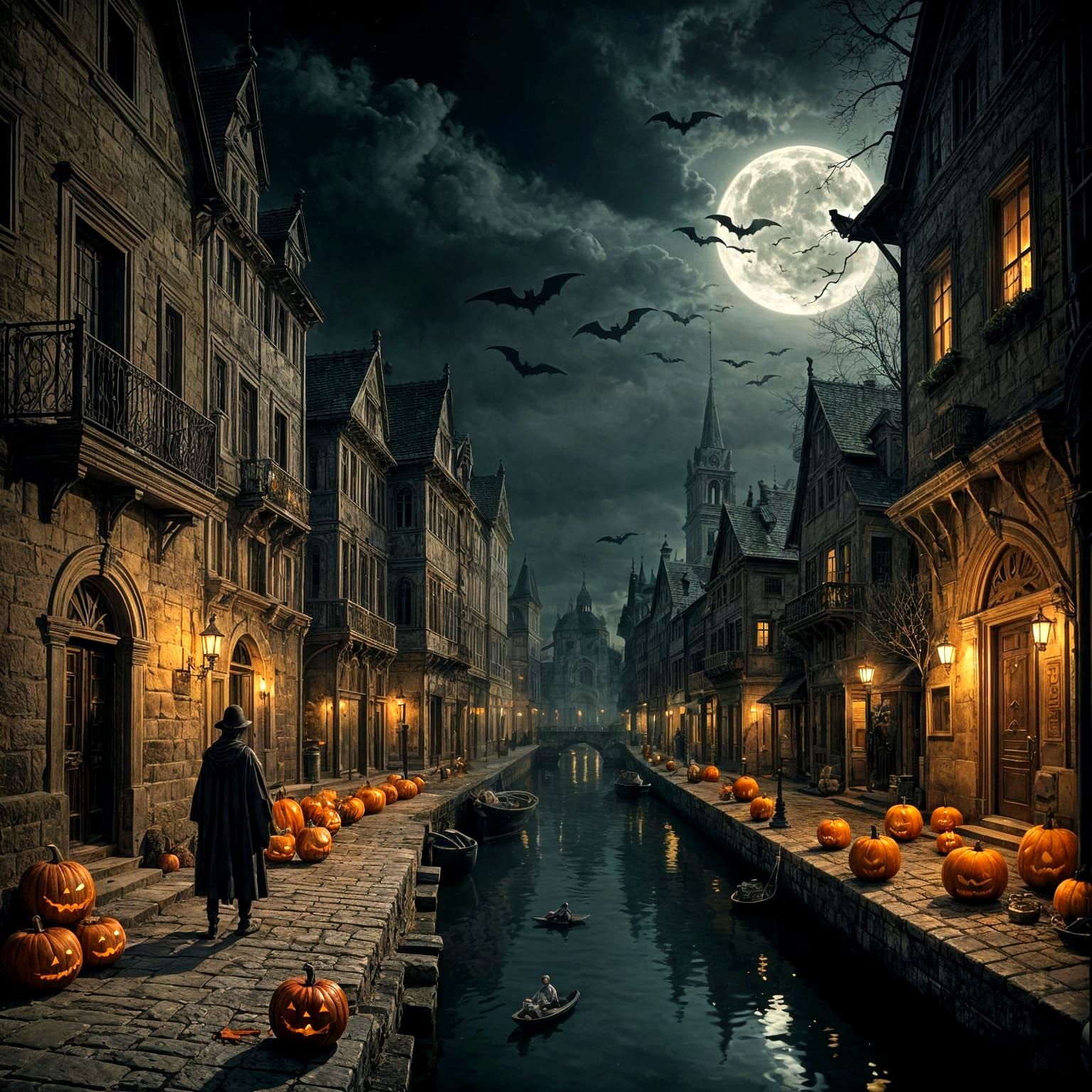 Eerie Halloween Scene in Ancient Europe