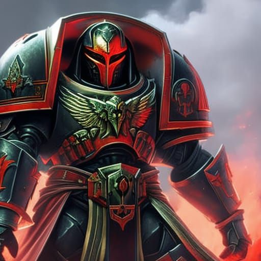 Space Marine Black Templar Realistic Close-up