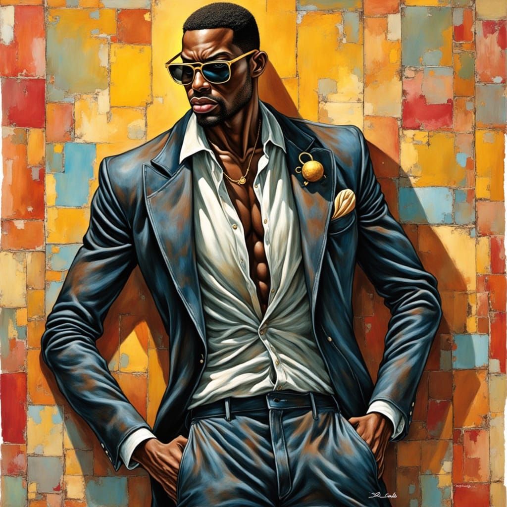 Avant-Garde Fashion Portrait of a Dark-Skinned Man