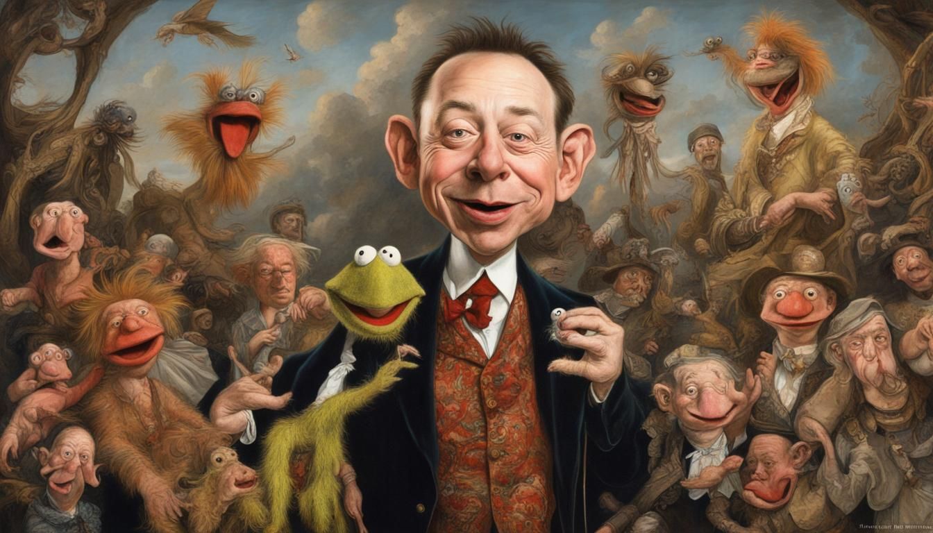 Elon Musk Puppet Caricature in Fractal Detail