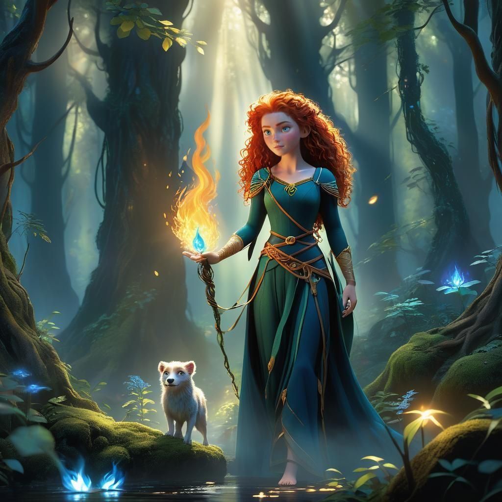 Merida from Brave with Blue Flame
