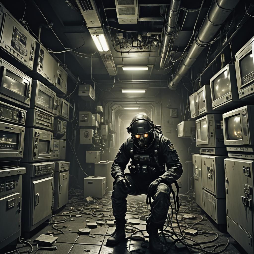 Surreal Black Ops Operative in Microwaves