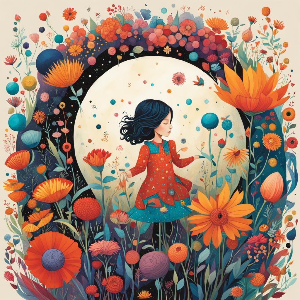 Floral Galaxy: A Children's Book Illustration