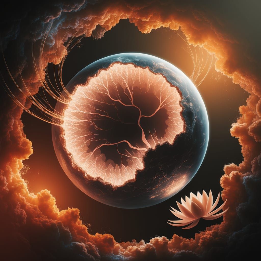 Planet Soul: Luminous Geode in Nebula