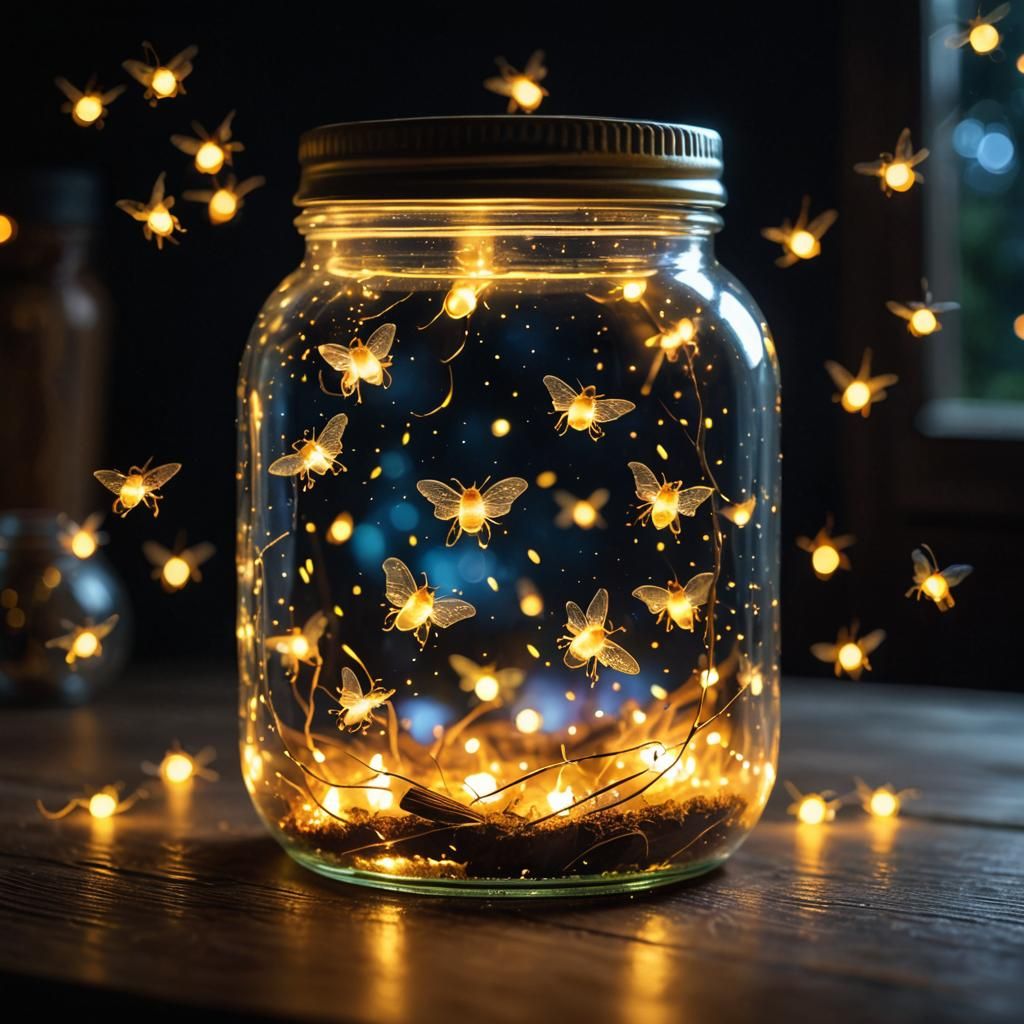 Luminous Ghost in Firefly Jar