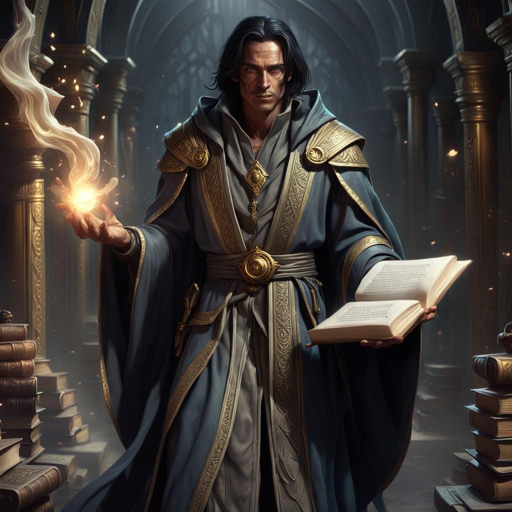 Shadar-Kai Wizard Casting Magic Missile Spell