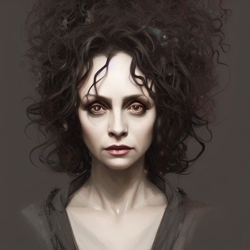 Bellatrix Lestrange Portrait in Art Nouveau Style